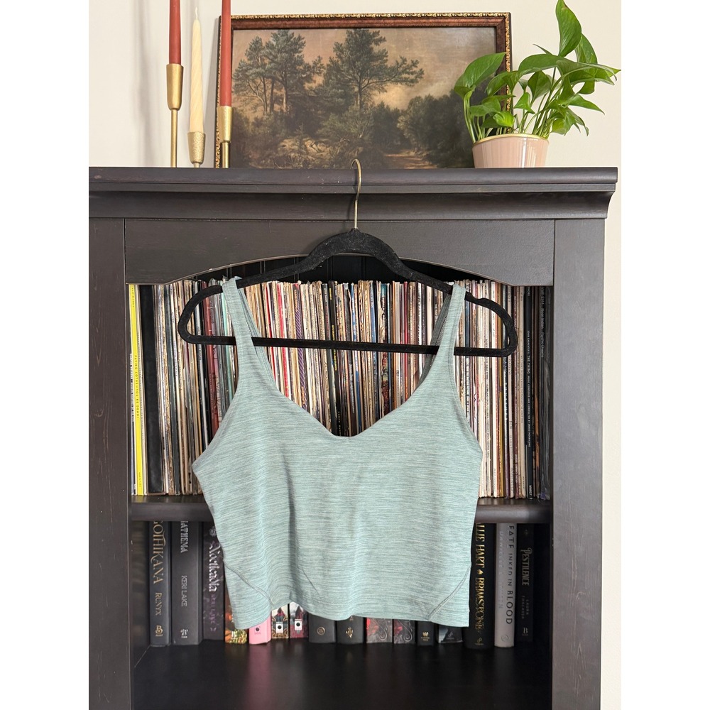 Lululemon Align Tank Top Women 8 Heathered Tidewater Teal V-Neck Cropped